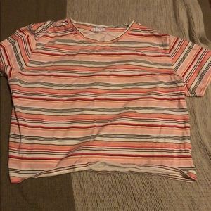 Pink striped crop top